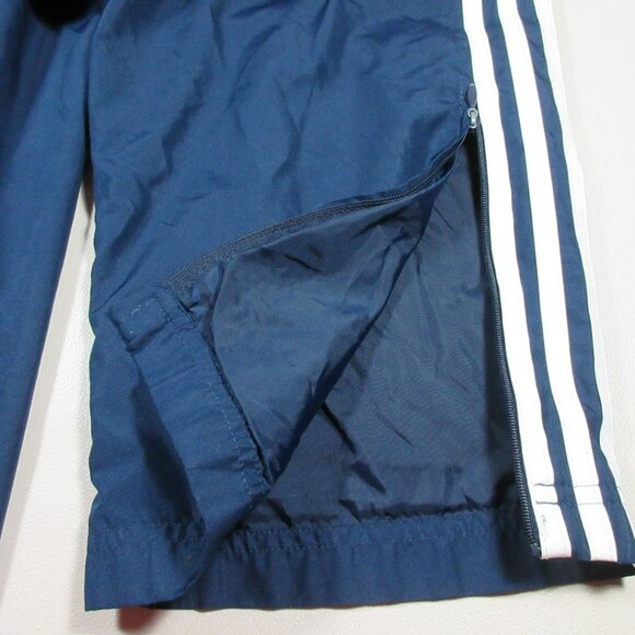 Vintage Y2K adidas womens navy mesh lined striped windbreaker pants Mx30 - Picture 8 of 9